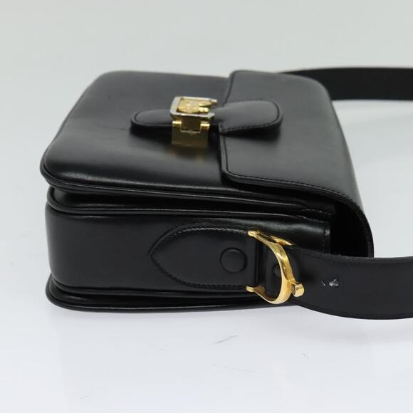 CELINE Sulky Shoulder Bag Leather Black Gold - Picture 5 of 13